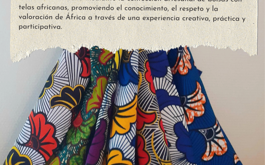 Taller de costura con telas africanas